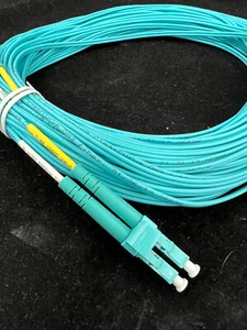 OM3 LC to LC Fiber Optic Patch Cable Multimode Duplex Aqua 50/125 Various Sizes - Picture 1 of 1