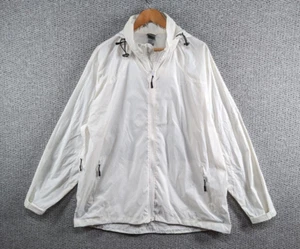 CHAMPION Men's Cream White Full Zip Nylon Windbreaker Hooded Jacket - XXL 2XL - Picture 1 of 14