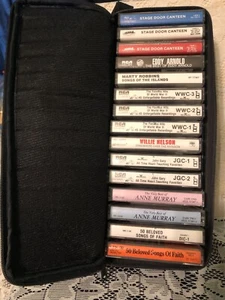 Vintage Case Logic cassette case with 15 mixed cassettes b5 - Picture 1 of 9
