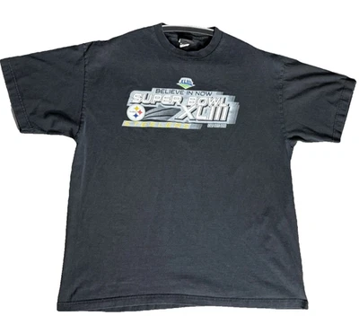 NFL Super Bowl XLIII 43 Steelers Cardinals 2009 Camiseta Para Hombre XL Camiseta de Fútbol Foto 1 de 4