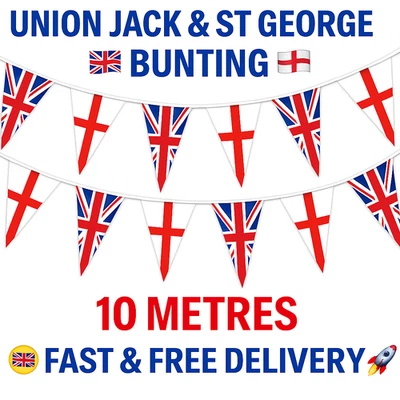 Show Your Pride 🇬🇧 Union Jack & England Flag Bunting Remembrance Veterans Day - Image 1 of 4