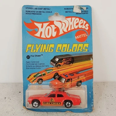 De colección 1977 - Hot Wheels Flying Colors Diecast Car Red 22 Fire Chaser - RARO Foto 1 de 4