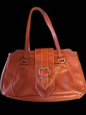 Bolsa feminina de couro vermelha Nine and Company - Imagem 1 de 4