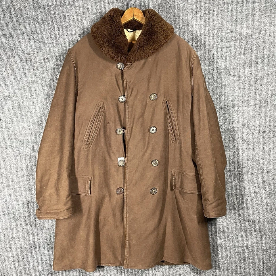 Gran abrigo vintage años 30 40 Great Western Moleskin piel de oveja talla XL 48 Barnstormer Foto 1 de 4