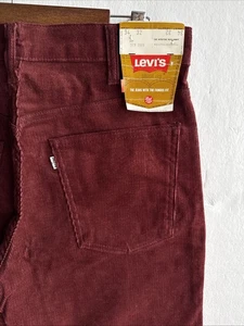 NWT 1970's Levi’s 519 Men’s Size 34x32 Red Corduroy Straight Leg Pants White Tab - Picture 1 of 9