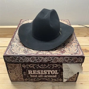 Vintage Resistol 20x Biber 007 schwarz gold A1034 Cattleman 7-3/8 mit Box - Bild 1 von 17