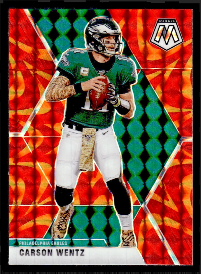 2020 Panini Mosaic Carson Wentz Reactive Orange Prizm #160 - Philadelphia Eagles - Image 1 of 1