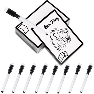 DIGALORIX 80pcs Reusable MTG Dry Erase Tokens,MTG Token Cards with 8 Pcs Black Marker P...