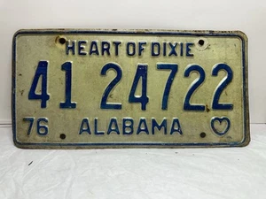 1976 Alabama HEART OF DIXIE License Plate - Picture 1 of 1