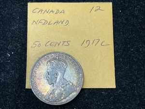 1917 C Canada Terranova 50 Centesimi Ottime Condizioni Alto Valore - Foto 1 di 6