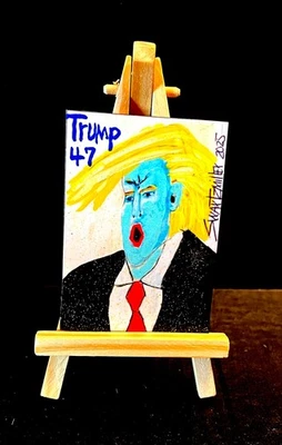 Colorido POP ART TRUMP 47 PINTURA ACEO Tarjeta 2.5 X 3.5 Original ADN de SWARTZMILLER Foto 1 de 4