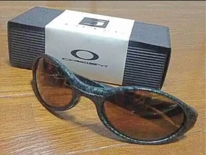 Rare 90's Vintage OAKLEY eye jacket FUEL green gold mirror lens sunglasses F/S - Picture 1 of 8