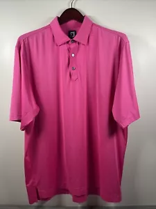 FootJoy FJ Pink Striped Stretch Short Sleeve Polo Shirt Golf XL Extra Large - Picture 1 of 8