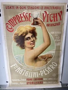 Vintage Original Italienisches Poster Compresse Vichy Alfredo Morgoni 1905 - Bild 1 von 10