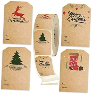 Self Adhesive Gift Tag Stickers -Christmas Gift Tags- Decorative Stickers for - Picture 1 of 8