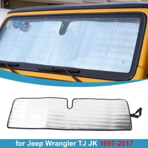 for 1997-17  Jeep Wrangler TJ JK Front Windshield Sunshade Sun Visor Heat Shield - Picture 1 of 15