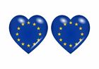 2x Sticker Flag Heart Europe Cee Union European Eu Ce