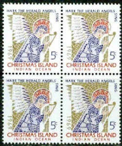 CHRISTMAS ISLAND – 1969 – CHRISTMAS BLOCK OF 4– VF** - Picture 1 of 1