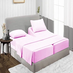 1000 TC 100% Egyptian Cotton 'Split Sheet Set' 5 PCs Solid Colors King Size - Picture 1 of 24