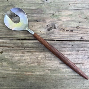 Reed & Barton Edelstahl Holzgriff Salatservierer Vintage MCM - Bild 1 von 3