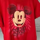 Disney Shirt Womens XXL Red Mickey Mouse Short Sleeve Happy 1928 Exclusive Top