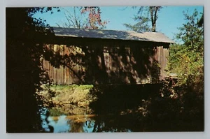 Postal cromada Livingston Alabama AL Bellamy Covered Bridge Sumter County años 60 - Imagen 1 de 2