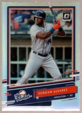 YORDAN ALVAREZ $80++ ASTROS ROOKIE HOLO SILVER PRIZMS RC SP 2020 DONRUSS OPTIC