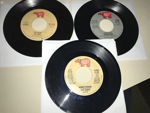 Nm Distributor 45 RPM SINGLE RECORDS LOT 3 Bee Gees RSO stayin alive jive +1 - Picture 1 of 4