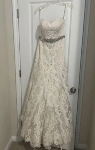 Stella York Wedding Dress Size 10 (fits Size 6) Ivory - Used Once - Picture 1 of 8