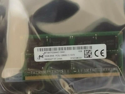 1X16GB Micron PC3-12800 DDR3-1600MHz MT16KTF2G64HZ-1G6A1 So-Dimm 1.35V T560 T460 - Image 1 of 4