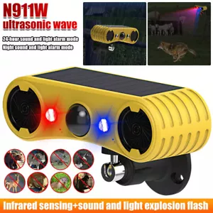 Solar Alarm Licht Infrared Bewegungsmelder Hund Gebell Sicherheit Alarm 13 Sound - Bild 1 von 12