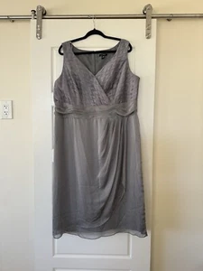 LE BOS Dress Size 18W Plus Size Silver Sleeveless Party Cocktail Dress - Picture 1 of 9