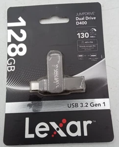 Lexar JumpDrive D400 Dual 128GB USB Flash Drive - Photo 1/3