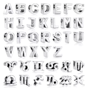 Charms Anhänger Silber 925 für Pandora Armband Buchstaben A B C Name Love Herz - Bild 1 von 39