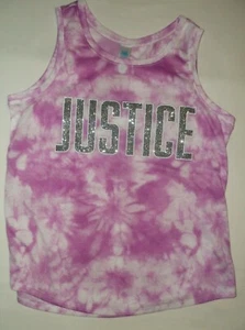 Justice girls 10 glitter logo tie dye tank pink nwot kawaii - Picture 1 of 1