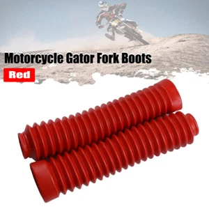 Horquilla delantera de goma roja para motocicleta cubierta antipolvo polaina polainas botas amortiguador - Imagen 1 de 7