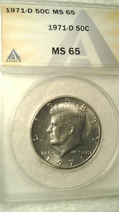 1971-D Kennedy Half Dollar ANACS MS65 - Picture 1 of 4