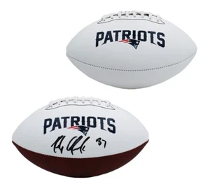 Rob Gronkowski signierter New England Patriots weiß NFL Football - Bild 1 von 4