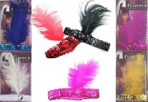 Fancy Dress 1920s Sequin Charleston HeadFlapper 1920s Gatsby Headdress Flapper - Picture 1 of 18