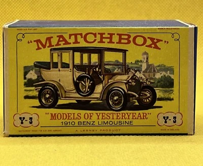 Matchbox Y-3 1910 Benz Limousine Toy Car In Box | Lesney Models of Yesteryear - Image 1 of 4