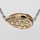 Natural White Diamond East to West Necklace .32 Cts TW 14K Gold