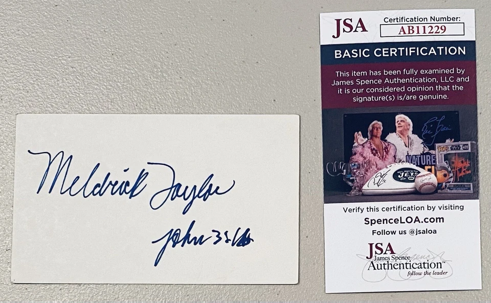 Meldrick Taylor Signed Autographed 3x5 Card JSA Boxing Welterweight Champion - Image 1 of 1