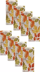 Autumn Leaves Printed Fall Cloth Dinner Napkins, 17" X 17", Set of 8 - Picture 1 of 12