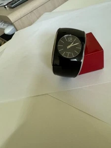 Ladies CALVIN KLEIN GLOSS K60951 00 Rigid Black watch SWISS MADE - Picture 1 of 6