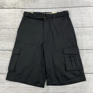 Diamond Stash Cargo Shorts Men Size 32 Multi Pocket Casual Khaki Shorts - Black - Picture 1 of 7