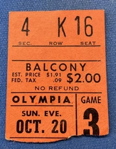RARE 1963 Detroit Red Wings Ticket TERRY SAWCHUK WIN GORDIE HOWE vs Leafs - Picture 1 of 3