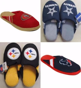 New NFL Slippers Mens Unisex S-M-L-XL MSRP $25 Perfect for Holiday Gift - Picture 1 of 15