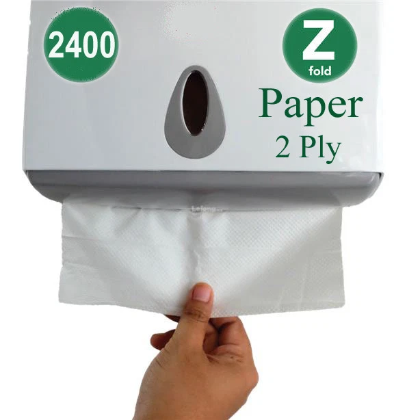 A406 2400 Luxury White 2ply Z Fold Paper Hand Towels MultiFold Napkins