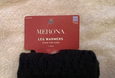 Новый с Ярлыками Merona ноги подогреватели женщин один размер черный открытый трикотажа над колена эластичной - Изображение 1 из 4