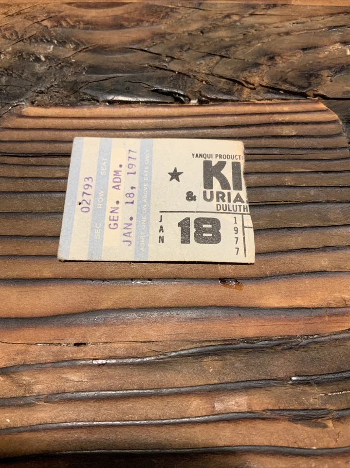 Vintage 1977 KISS DESTROYER TOUR CONCERT  Ticket Duluth Arena URIAH HEAP - Image 1 of 2